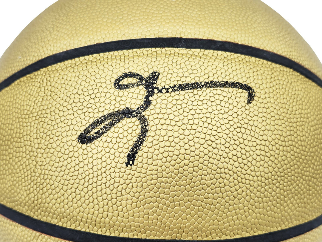 Allen Iverson Signed Gold Edition Composite Leather Basketball 76ers Beckett Wit