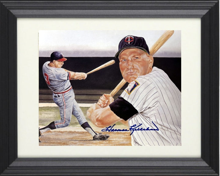 Harmon Killebrew signed Minnesota Twins 8x10 Photo Framed- COA/Show Ticket (HOF)