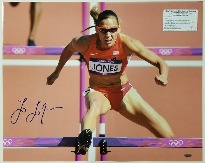 Lolo Jones signed 16x20 Photo USA Olympic Track Autograph ~ Leaf Authentic