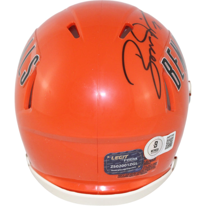 Boomer Esiason Autographed Cincinnati Bengals TB Mini Helmet Beckett WIT 50798