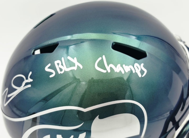Zach Charbonnet Signed Seahawks Full Size Rivalries Speed Replica Helmet MCS