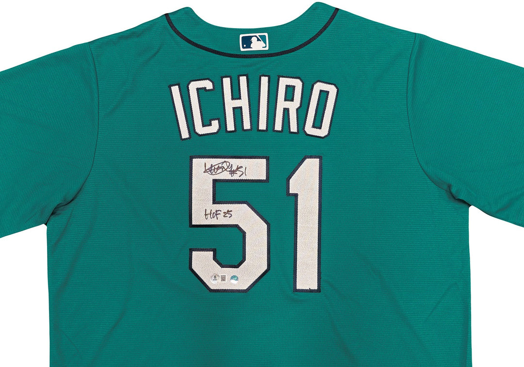 Mariners Ichiro Suzuki Auto Teal Nike Jersey Size XL "HOF 25" IS Holo & Beckett