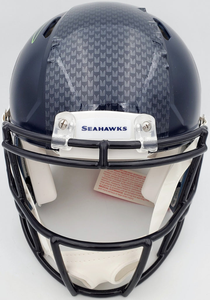 Russell Wilson Signed Seattle Seahawks Full Size Speed Helmet In Green RW Holo