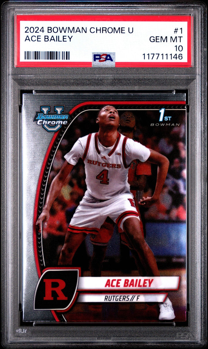 Graded 2024 Topps Bowman U Chrome Ace Bailey #1 Rookie RC Basketball Card PSA 10