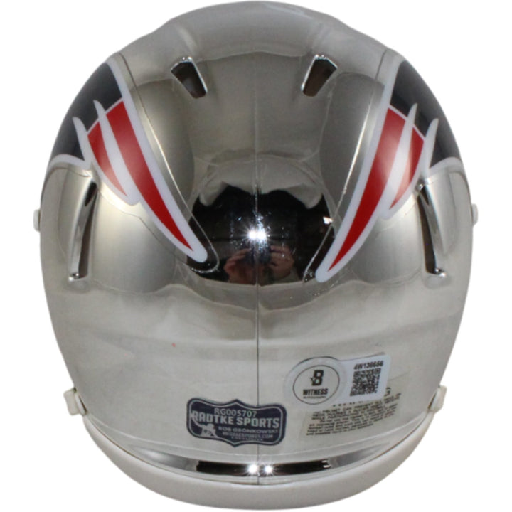 Rob Gronkowski Autographed New England Patriots Chrome Mini Helmet Beckett 54751