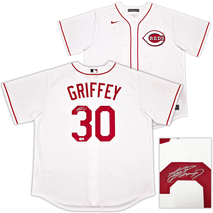 Cincinnati Reds Ken Griffey Jr. Signed White Nike Jersey Size XL Beckett Witness