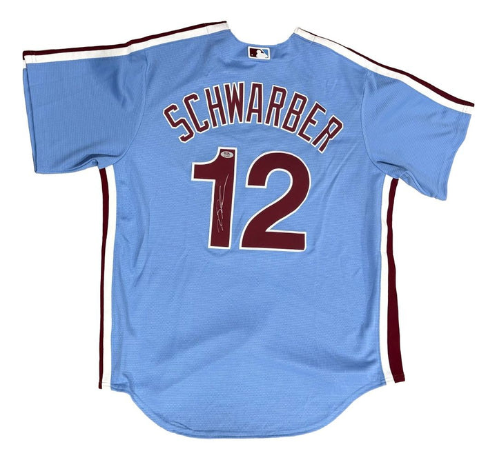Kyle Schwarber Signed Philadelphia Philles Nike Throwback Replica Jersey PSA/DNA