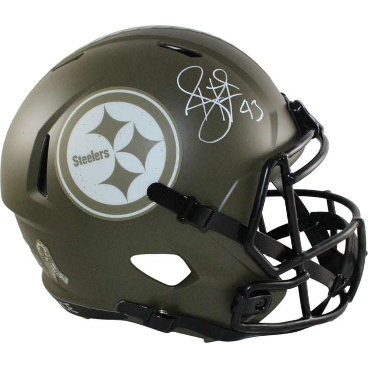 Troy Polamalu Autographed Pittsburgh Steelers F/S 22 STS Helmet Beckett 56199