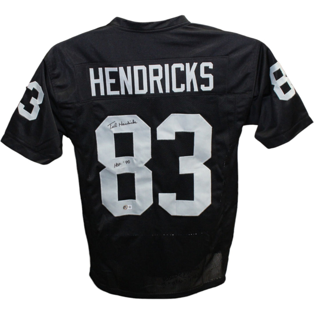 Ted Hendricks Autographed/Signed Pro Style Black XL Jersey HOF Beckett 42613