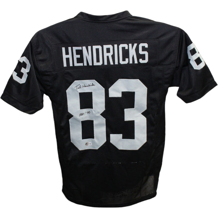 Ted Hendricks Autographed/Signed Pro Style Black XL Jersey HOF Beckett 42613