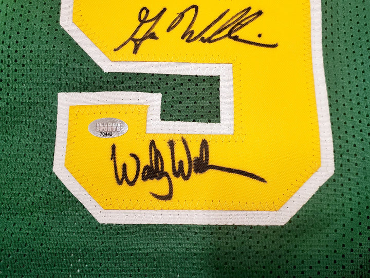 1978-79 NBA Champ Supersonics Auto Green Jersey 8 Sig Fred Brown Gus Williams