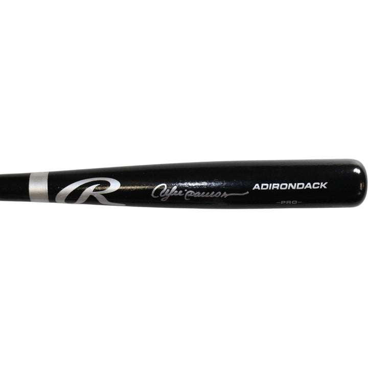 Andre Dawson Autographed Chicago Cubs Black Baseball Bat Beckett Witness 58186