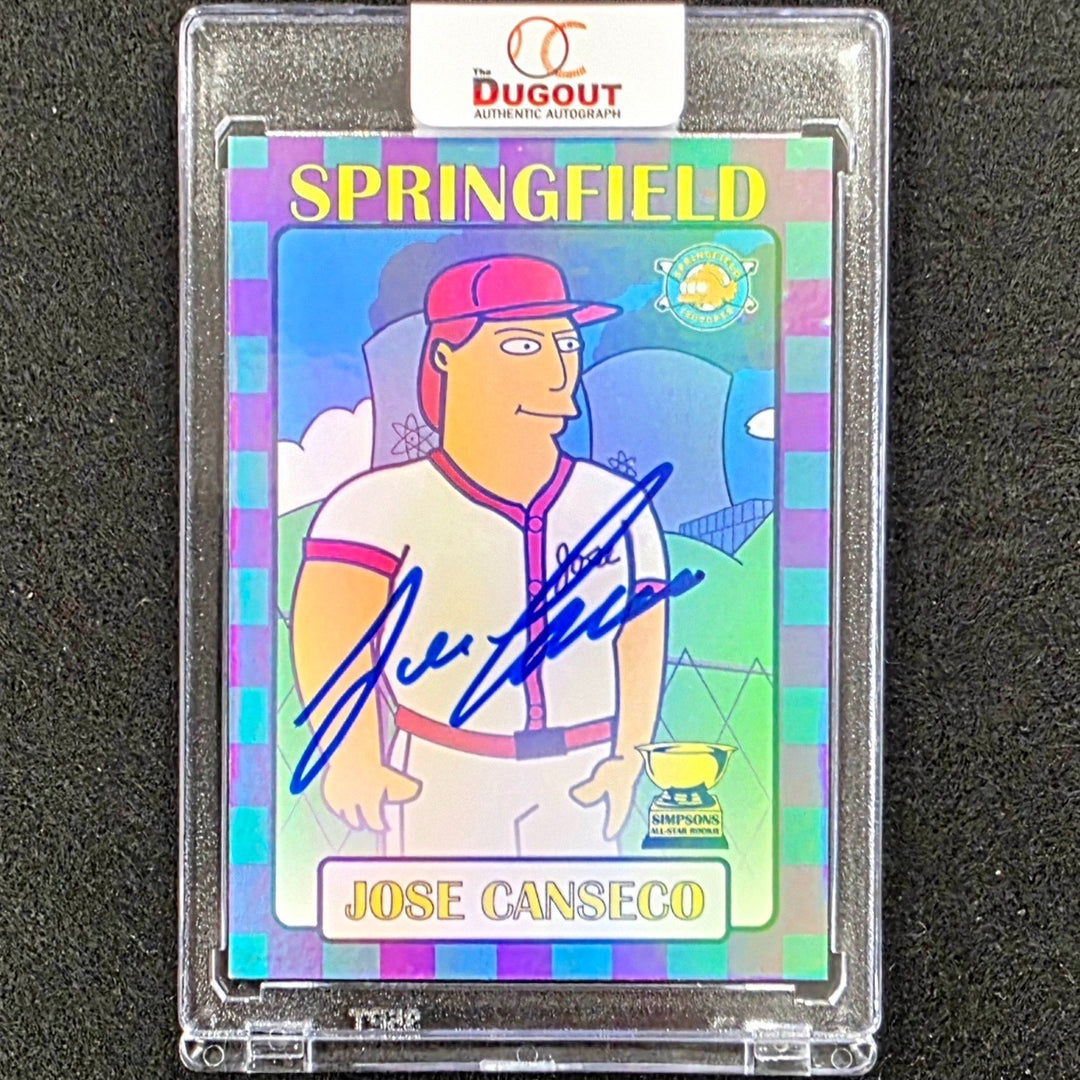Jose Canseco signed The Simpsons Isotopes Refractor card OC Authentic Autograph
