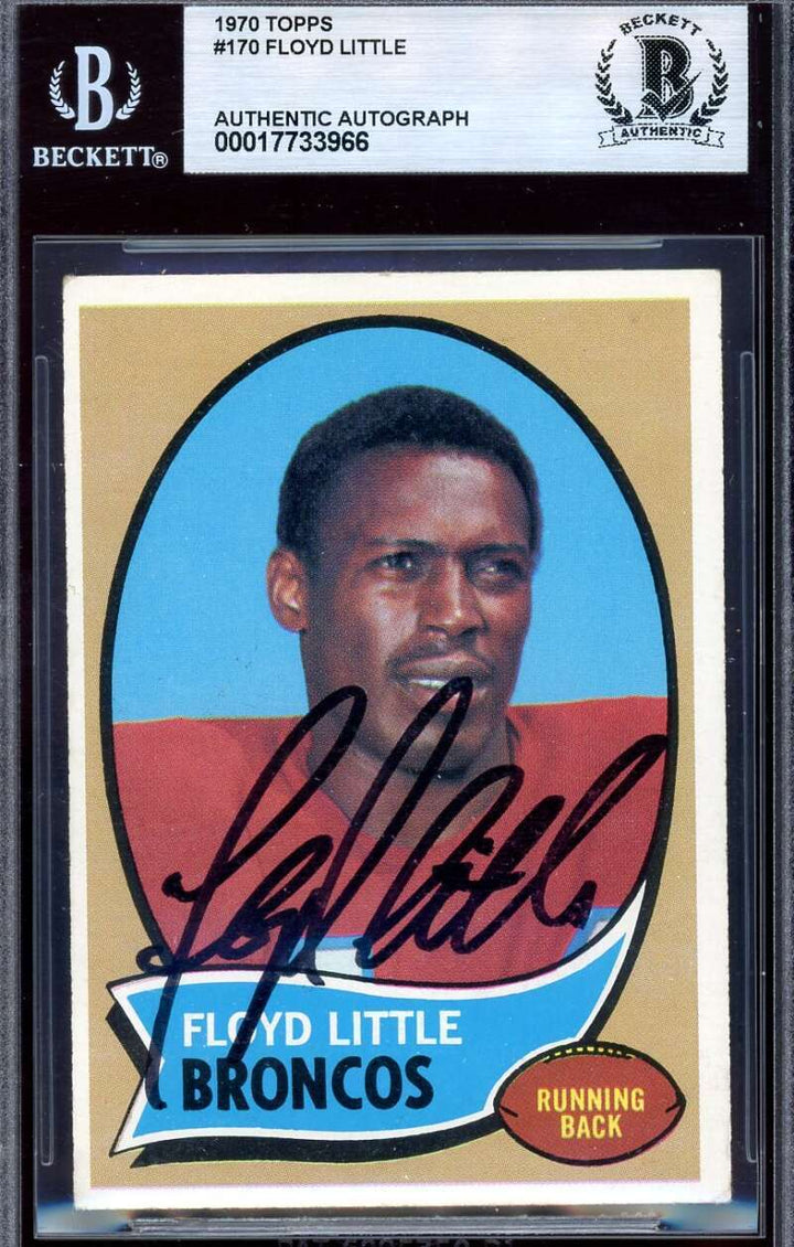 Floyd Little Beckett BAS Signed 1970 Topps Autograph