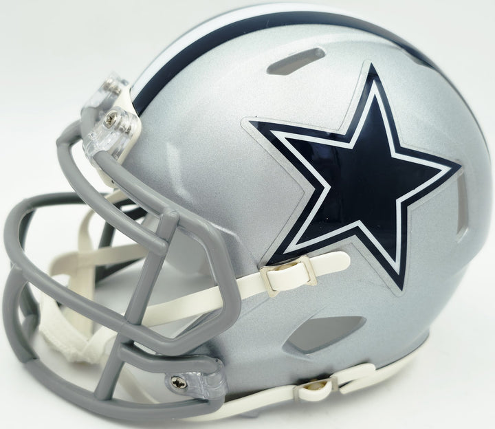 Drew Pearson Signed Dallas Cowboys Silver Speed Mini Helmet "HOF 21" Beckett