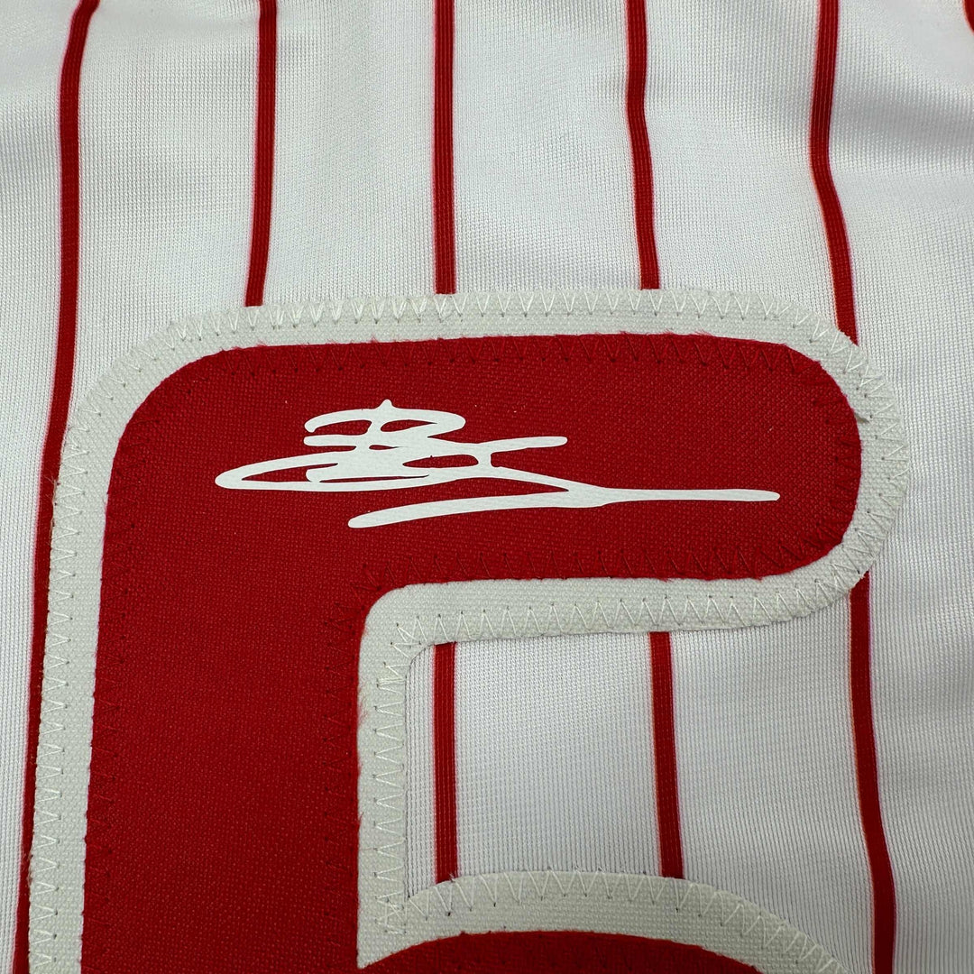 Facsimile Autographed Bryson Stott Philadelphia Pinstripe Reprint Jersey Mens XL