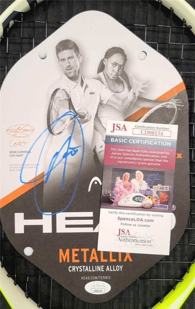 Novak Djokovic signed Head Tennis Racquet autograph Olympic Champion ~ JSA COA