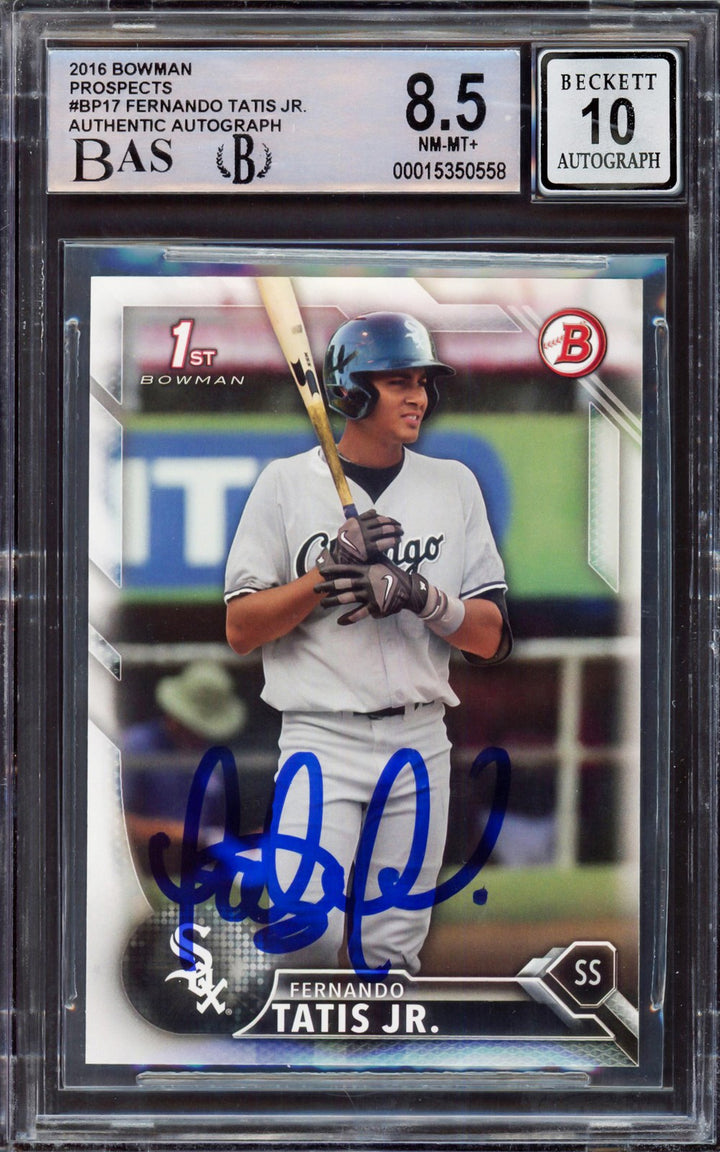 Fernando Tatis Jr. Signed 2016 Bowman Prospect RC #BP17 BGS 8.5 Auto 10