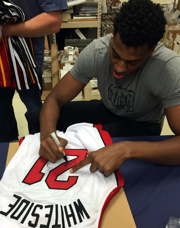 Hassan Whiteside Autographed Miami Heat White Jersey