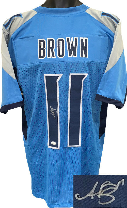 AJ (A.J.) Brown signed Light Blue Custom Stitched Pro Style Jersey XL - JSA ITP