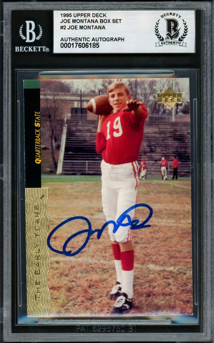 Joe Montana Signed 1995 Upper Deck Card 2 San Francisco 49ers Beckett #17606185