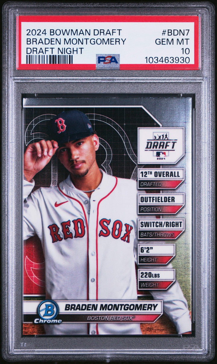 Graded 2024 Topps Bowman Draft Braden Montgomery #BDN7 Night Rookie Card PSA 10