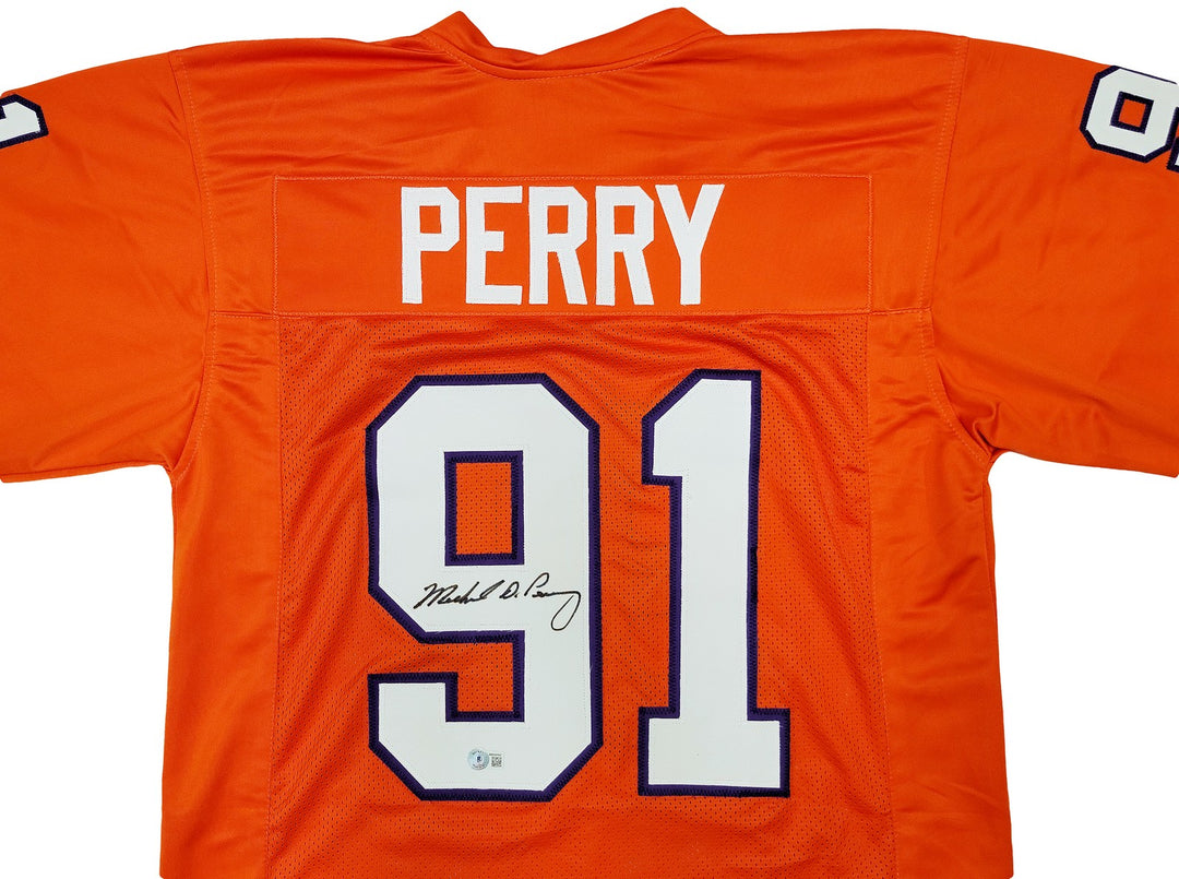 Clemson Tigers Michael Dean Perry Autographed Signed Orange Jersey Beckett