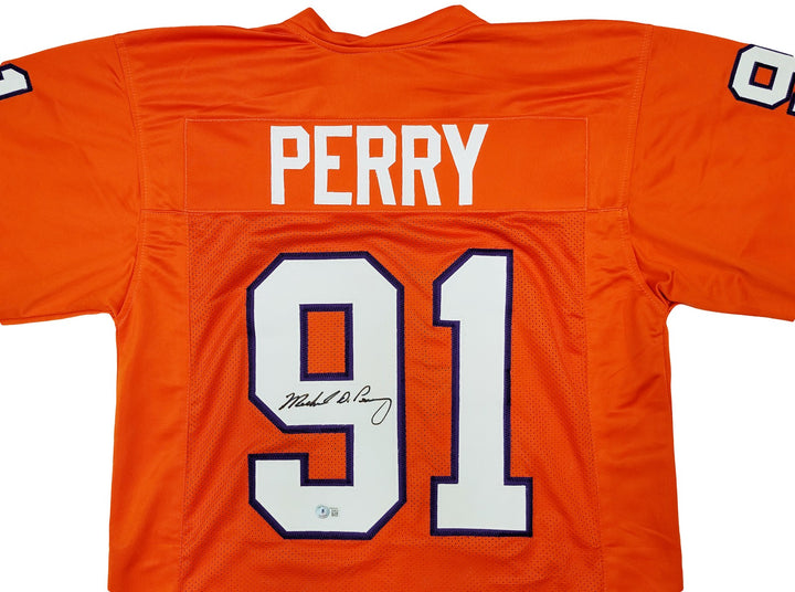 Clemson Tigers Michael Dean Perry Autographed Signed Orange Jersey Beckett
