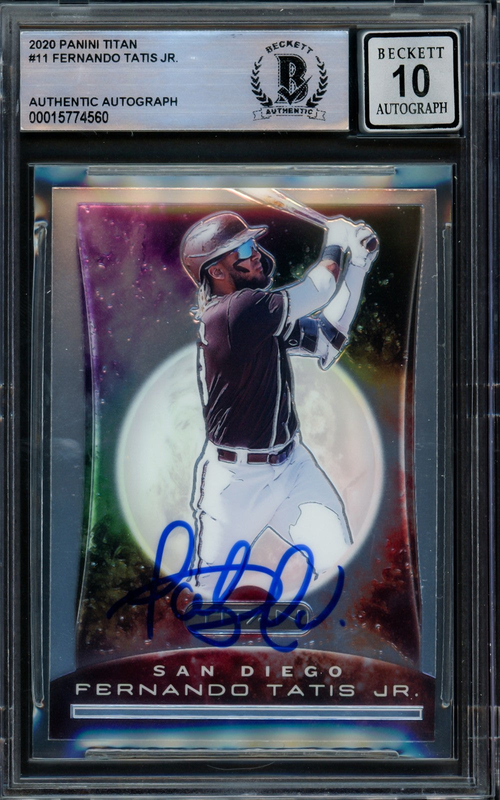 Fernando Tatis Jr. Signed 2020 Panini Chronicles Titan Card 11 Sig 10 Beckett