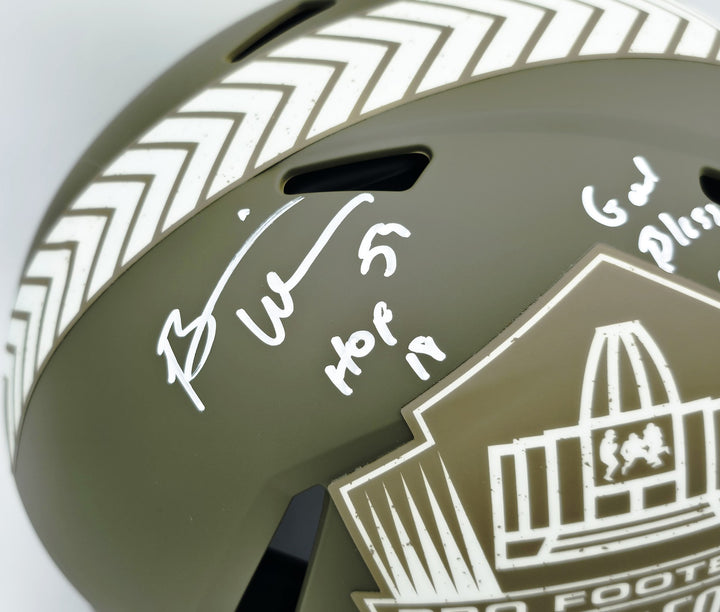 Brian Urlacher Auto Bears Army Salute Full Size Authentic Helmet Bears HOF 18