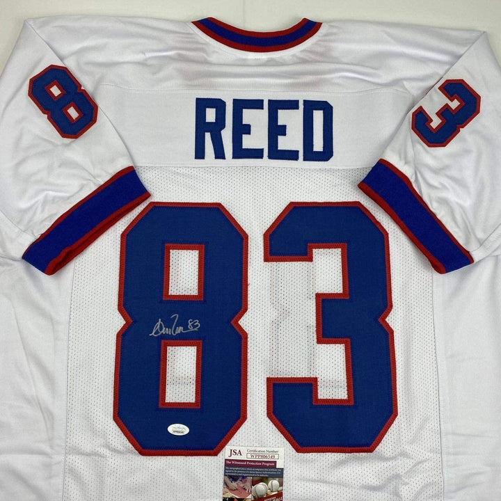 Autographed/Signed ANDRE REED Buffalo White Football Jersey JSA COA Auto