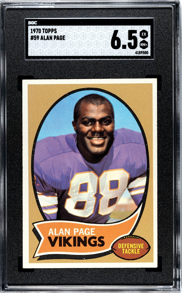 Alan Page 1970 Topps Rookie Card (RC) #59- SGC Graded 6.5 EX-NM+