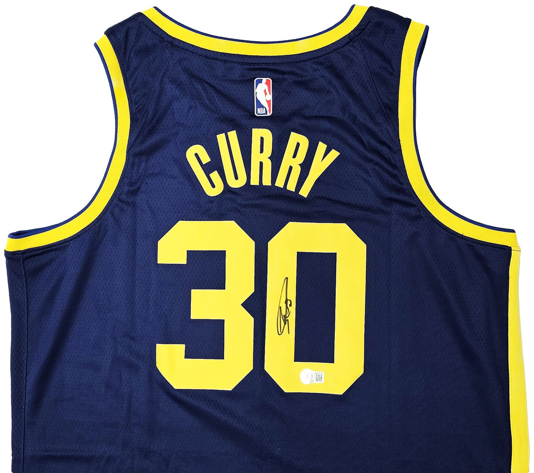 Warriors Stephen Curry Auto Blue Jordan Statement Edition Jersey Size 48 Beckett