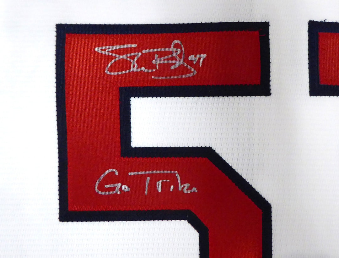Cleveland Indians Shane Bieber Signed White Majestic Cool Base Jersey Size XL