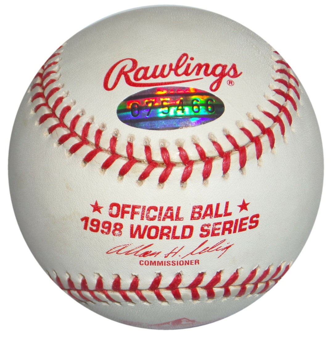 DARRYL STRAWBERRY SIGNED 1998 WORLD SERIES LOGO NY YANKEES BASEBALL AUTO w/ JSA