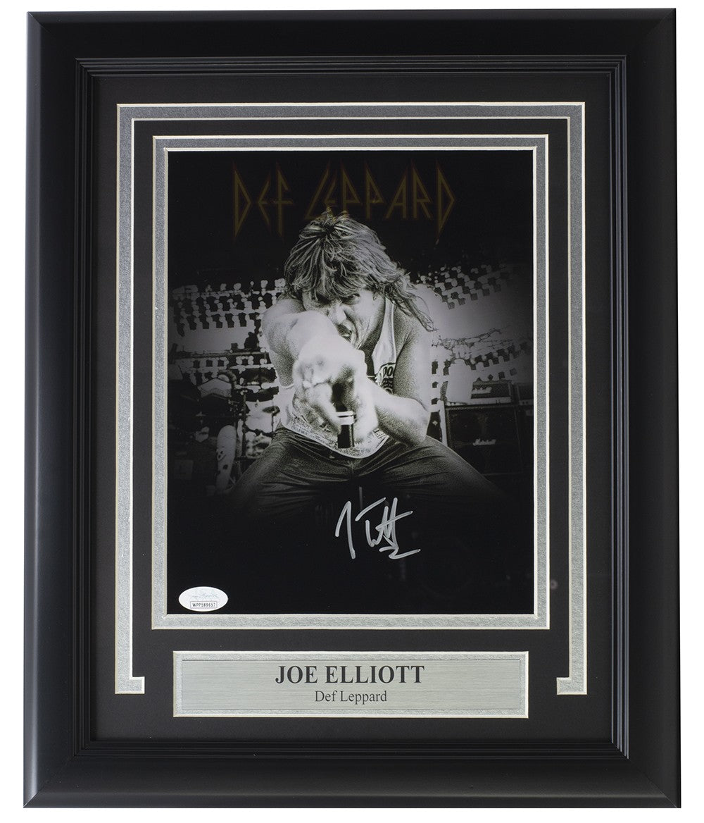 Joe Elliott Signed Framed 8x10 Def Leppard Spotlight Photo JSA ITP
