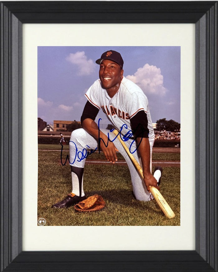 Willie McCovey signed San Francisco Giants 8x10 Photo minor dings Framed- COA