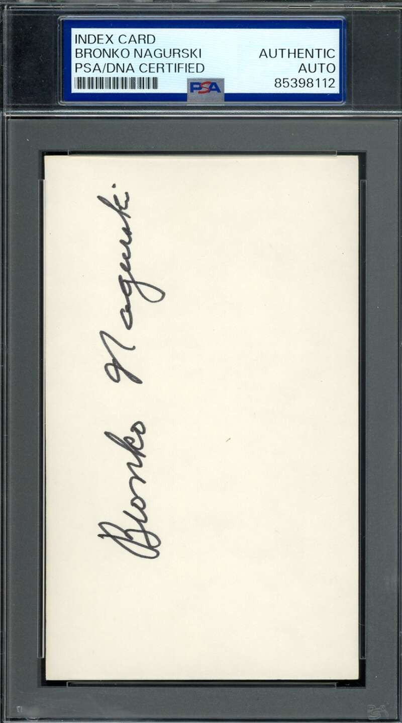 Bronko Nagurski PSA DNA Autograph 3x5 Index Card Signed