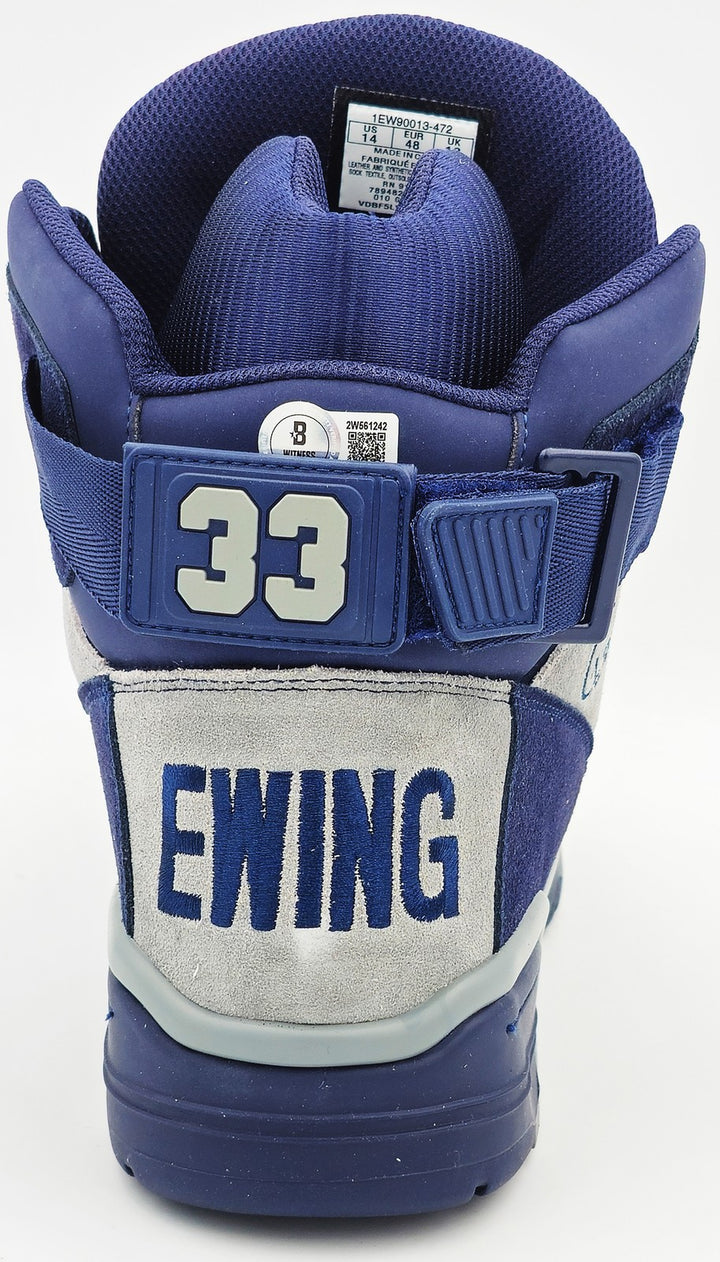 Patrick Ewing Auto Navy Athletics 33 HI OG Shoe Georgetown Hoyas Size 14 BAS