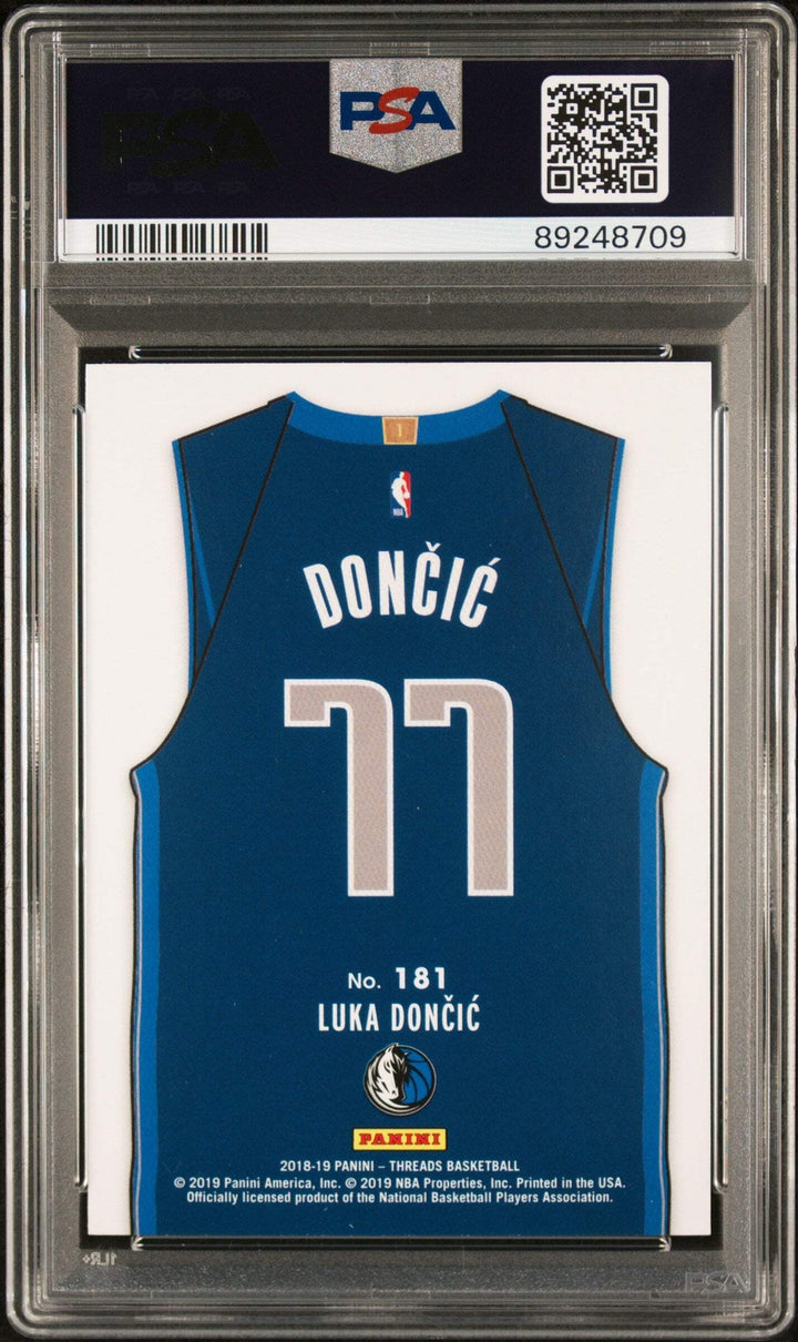 Graded 2018-19 Panini Threads LUKA DONCIC #181 Rookie RC Basketball Card PSA 10