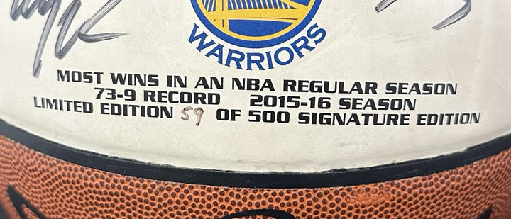 Klay Thompson Signed Spalding Basketball Warriors Record 73-9 Autograph LE COA