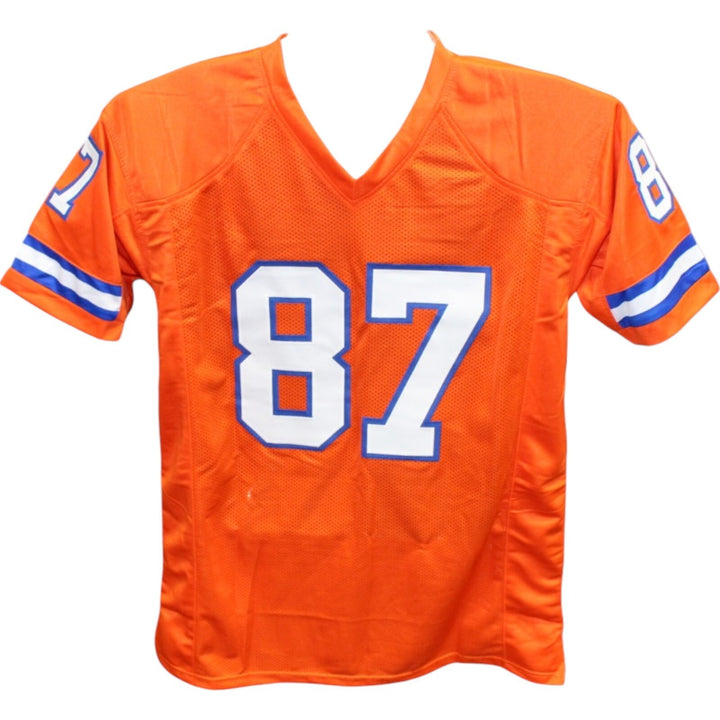 Ed McCaffrey Autographed/Signed Pro Style Jersey TB Orange Beckett 40251