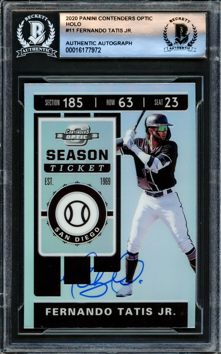 Fernando Tatis Jr. Signed 2020 Panini Contenders Optic Card #11 San Diego
