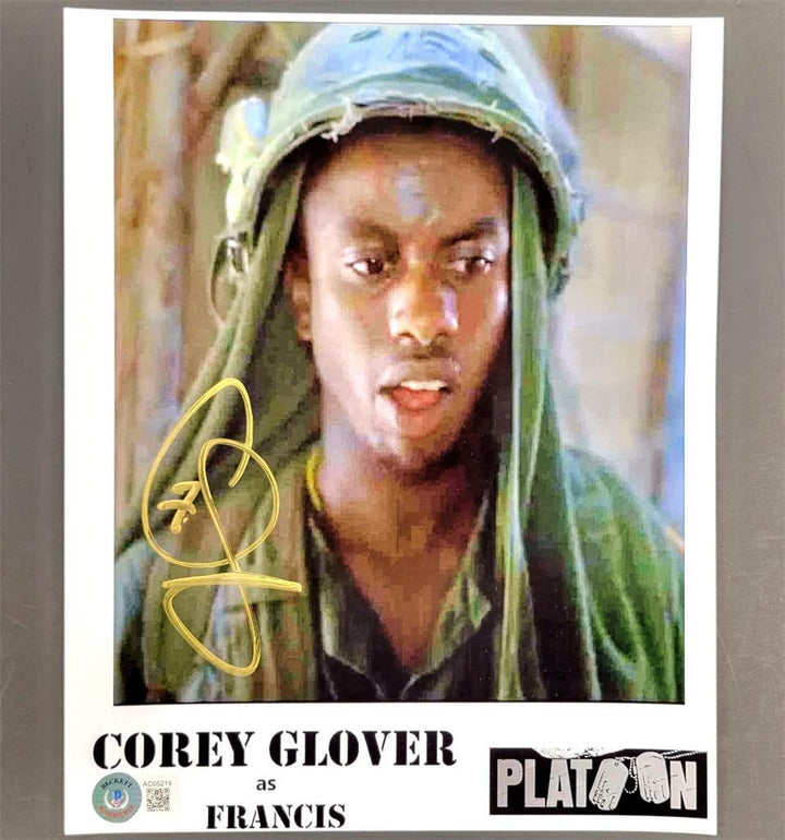 Corey Glover signed Platoon 8x10 photo autograph ~ Beckett BAS Holo