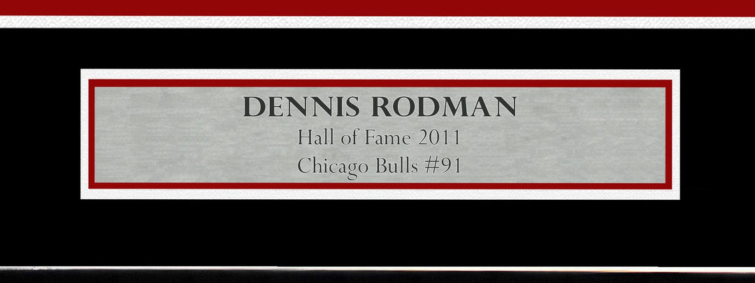 Chicago Bulls Dennis Rodman Signed Framed Black Jersey JSA