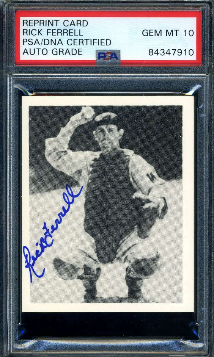 Rick Ferrell PSA DNA Gem Mint 10 Signed 1939 Play Ball Reprint Autograph