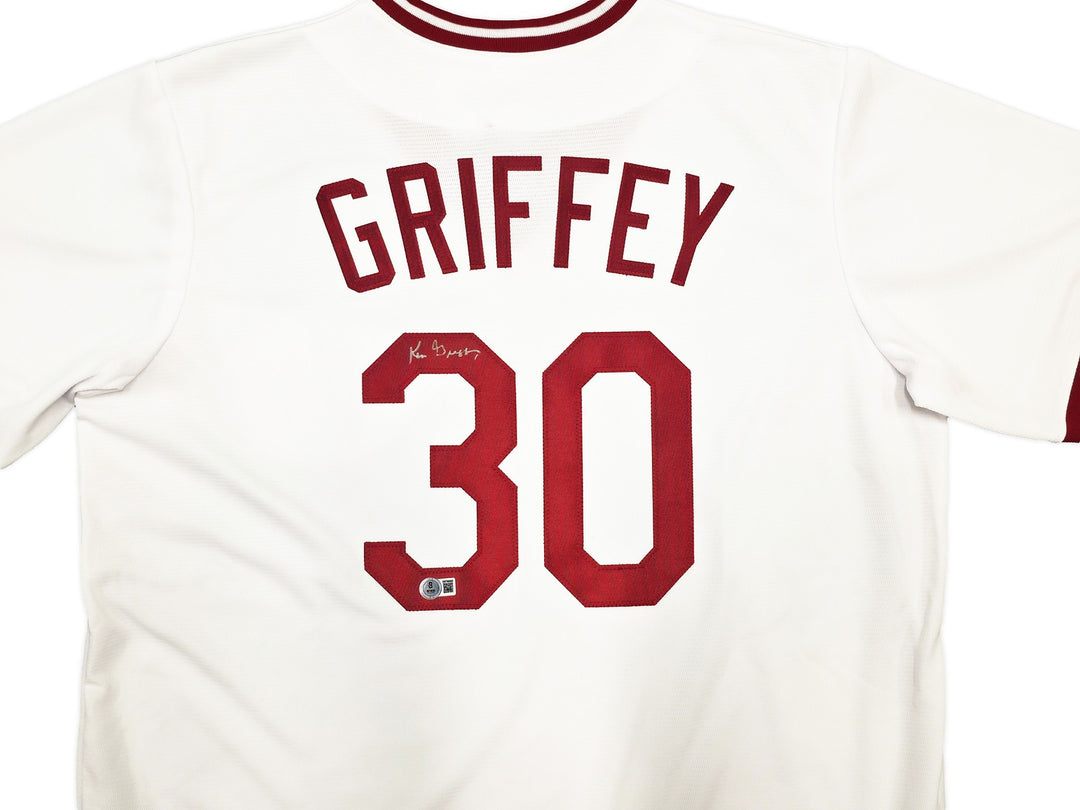 Reds Ken Griffey Sr. Auto White Nike Cooperstown Collection Jersey Sz XL Beckett