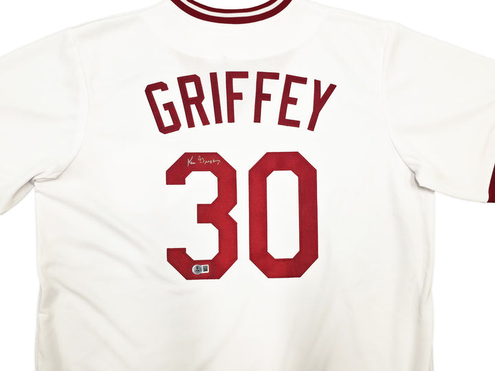 Reds Ken Griffey Sr. Auto White Nike Cooperstown Collection Jersey Sz XL Beckett