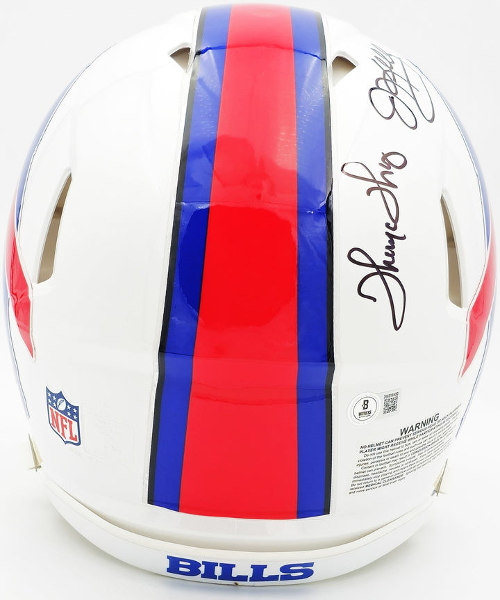 Jim Kelly, Thurman Thomas Andre Reed Auto Bills Greats White FS Authentic Helmet