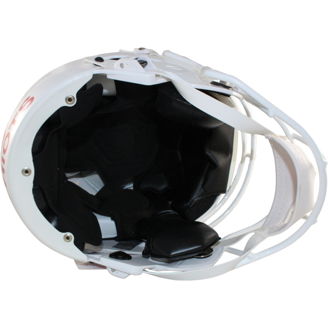 AJ Brown Signed New England Patriots SpeedFlex 82-89 TB Helmet Beckett WIT 57983